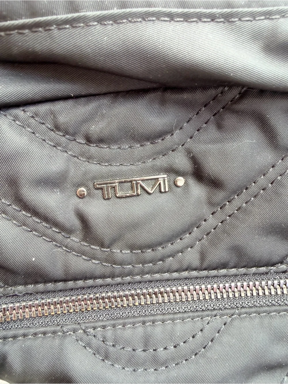 Tumi Black Quilted Nylon Backpack for Men